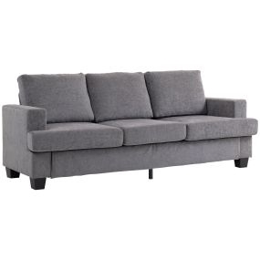 Sofá de 3 Plazas Sofá de Salón 213x80x90 cm Tapizado en Chenilla Acolchado Grueso Estructura de Acero Diseño Moderno para Sala de Estar Dormitorio Gris
