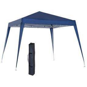 Carpa Plegable 2,4x2,4m Cenador de Jardín Impermeable Diseño Pop Up de Acero y Cubierta de Tela  Gazebo para Exterior Azul