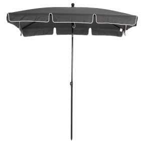 Sombrilla de Jardín de Aluminio 198x130x245 cm Parasol de Jardín Rectangular con Función de Inclinación para Terraza Patio Exterior Gris