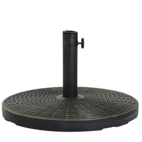 Base de Sombrilla Ajustable Φ53x40 cm Universal Pie de Parasol de Cemento Soporte de Sombrilla Redondo Estilo Retro HDPE Patio Jardín Playa