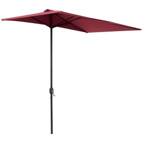 Sombrilla Rectangular 230x130x245 cm Parasol para Pared Media Sombrilla con Manivela Protección UV 30+ Impermeable Sombrilla para Balcón Terraza Jardín Rojo