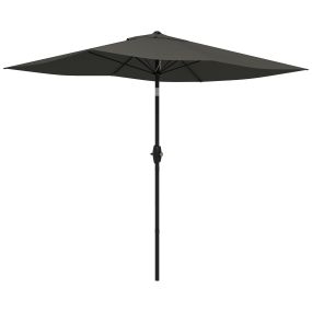 Sombrilla de Terraza Exterior 3x2 m Parasol de Terraza Exterior con Ángulo Ajustable Mástil de Aluminio y Protección UV 50+ Sombrilla para Jardín Patio Gris Oscuro