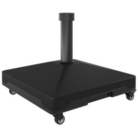Base para Sombrilla Cuadrada Soporte para Parasol con Ruedas Pie para Sombrilla con Rellenable con Agua 17kg o Arena 21kg para Jardín Terraza Negro