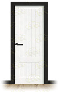Puerta Premium LP-12R Lacada Blanca y Negra de Interior en Block (Maciza)