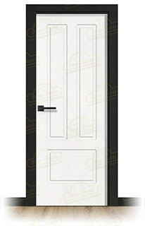 Puerta Premium P21 Lacada Blanca y Negra de Interior en Block (Maciza)