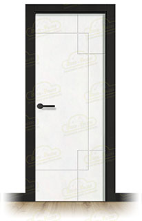 Puerta Premium PL-4500 Lacada Blanca y Negra de Interior en Block (Maciza)