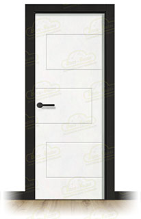 Puerta Premium SOL Lacada Blanca y Negra de Interior en Block (Maciza)