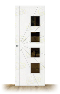 Puerta Corredera P-Radial-BV4L de Interior Lacada Blanca