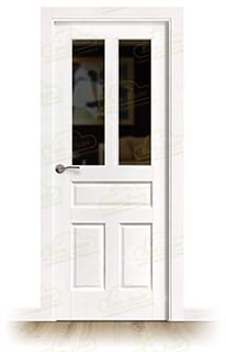 Puerta Malaga-R V2 Rústica de Interior de Madera Lacada en Blanco