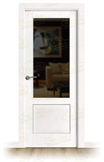 Puerta PM-120M-L ZV1 Rústica de Interior de Madera Lacada en Blanco