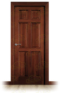 Puerta PM-6006 Rústica de Interior de Madera Teñida Nogal Oscuro D-2915
